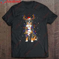 bernese mountain reindeer christmas lights funny dog xmas shirt, merry christmas family sweatshirts wear love, share be