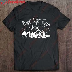 best gift ever christian christmas jesus nativity religious zip shirt, plus size womens xmas tops wear love, share beau