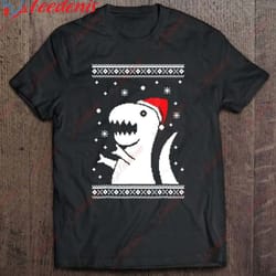 big trex santa ugly cheap christmas t-shirt, family christmas shirts wear love, share beauty