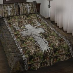 christian hunting fishing lover quilt bed set and merchize covers / vmhpqh260321