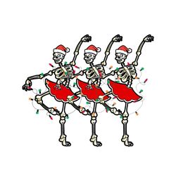 dancing christmas skeletons santa png sublimation design