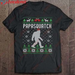 bigfoot santa ugly christmas pajamas dad t-shirt, womens christmas shirts wear love, share beauty