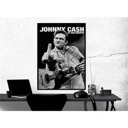 johnny cash san quentin poster, room decor, home