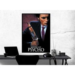 american psycho movie poster, room decor, home decor,
