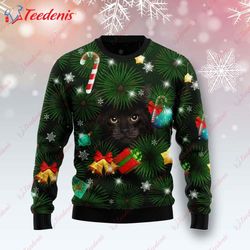 Black Cat Inside Tree Ugly Christmas Sweater, Funny Sweaters For Guys  Wear Love, Share Beauty