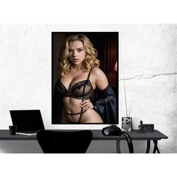 scarlett johansson celebrity poster, room decor, home decor,