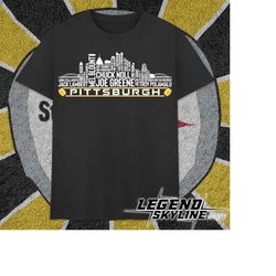 pittsburgh football team all time legends, pittsburgh city skyline shirt