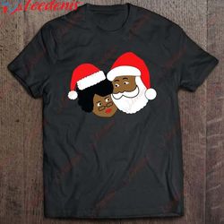 black santa claus and mrs claus ethnic christmas t-shirt, funny christmas shirts mens sale wear love, share beauty
