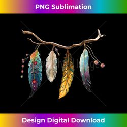 Branch and Feathers - Sleek Sublimation PNG Download - Customize with Flair