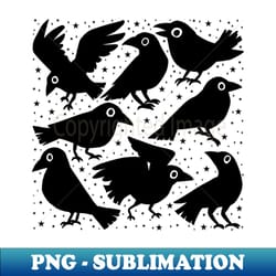 cute black crows illustration - premium sublimation digital download - create with confidence