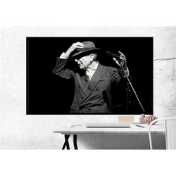 leonard cohen poster on stage singer songwriter poet