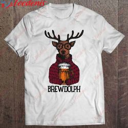 Brewdolph Reindeer Christmas Beer Lovers Shirt, Women Christmas Shirts Family  Wear Love, Share Beauty