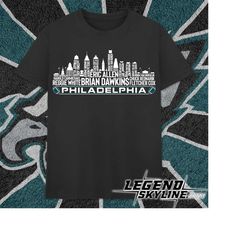 philadelphia football team all time legends, philadelphia city skyline shirt