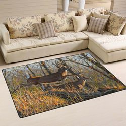 deer hunting art area rug 06820