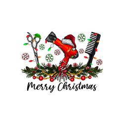 Merry Christmas Hairstylist Retro Hairdresser PNG File