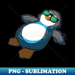 penguin floating in water - professional sublimation digital download - bring your designs to life