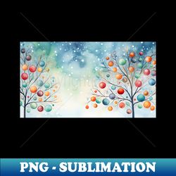 Watercolor Christmas landscapes 1 - PNG Transparent Digital Download File for Sublimation - Defying the Norms