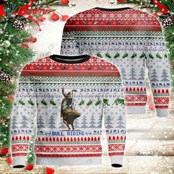 bull riding ugly christmas sweater, mens ugly christmas sweater  wear love, share beauty