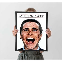 american psycho movie poster christian bale, a4 a3