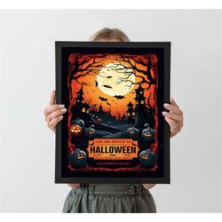 halloween poster, autumn home decor, a4 a3 a2