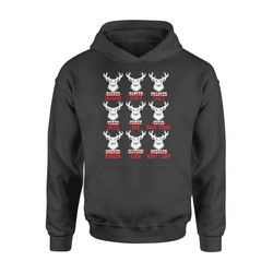 funny christmas deer bow hunting santa men women hunter gift &8211 standard hoodie