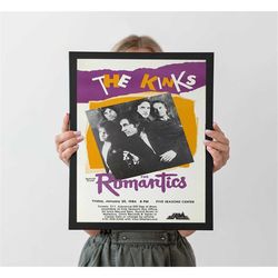 the kinks vintage music poster, autumn home decor,