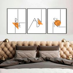 Motivational Wall Art Rise and Shine Print Set of 3 Prints Bedroom Wall Decor Printable Poster Above Bed Wall Art Decor