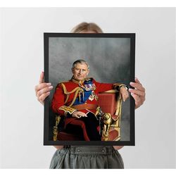 king charles poster, autumn home decor, a4 a3