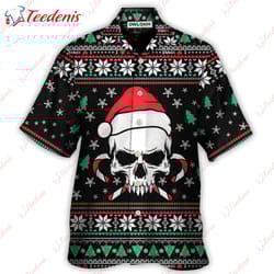 candy lover, skull in santa hat aloha hawaiian shirt wear love, share beauty
