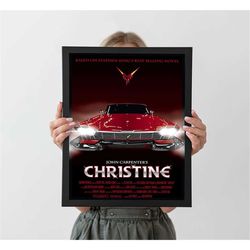 christine 1983 classic horror movie graphic poster, a4