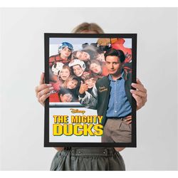 the might ducks movie poster emilio estevez hockey,