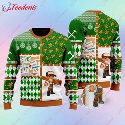 carpenter ugly christmas sweater, christmas adult sweaters  wear love, share beauty