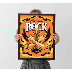 evolution rock music concert poster, vintage music rock