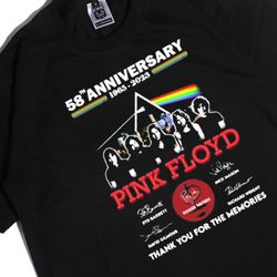 58th anniversary 1965 2023 pink floyd syd barrett david gilmour richard wright signature shirt, hoodie