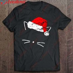 cat santa hat christmas pajama shirt funny christmas gift t-shirt, family christmas shirts wear love, share beauty