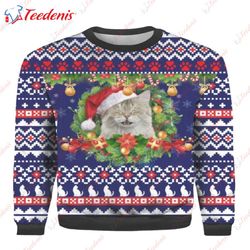 cat show me your kitties ugly christmas sweater, ugly christmas sweater womens wear love, share beauty
