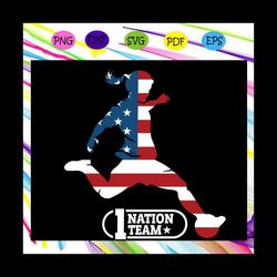 1 nation team, woman svg,independence day svg, happy 4th of july svg,patriotic svg, independence day gift,for silhouette