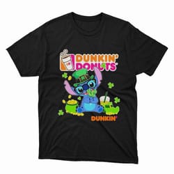 baby stitch and dunkin donuts st patricks day shirt, ladies tee