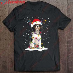 cavalier king charles spaniel christmas tree light shirt, plus size womens christmas clothing wear love, share beauty