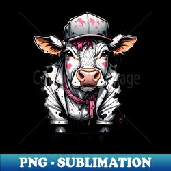 cool cow with baseball cap - exclusive sublimation digital file - capture imagination with every detail