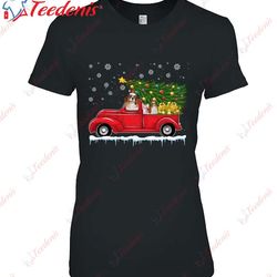 cavalier king charles spaniel red car truck christmas dog t-shirt, men christmas shirts family cheap  wear love, share b