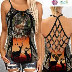 deer hunting camo criss cross tanktop 03