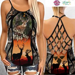 deer hunting camo criss cross tanktop 05