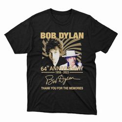 bob dylan 64th anniversary 1959 2023 thank you for the memories signatures shirt, hoodie