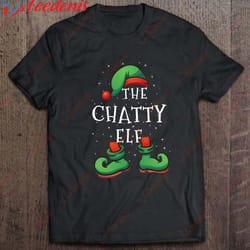 chatty elf - funny matching family christmas pajamas shirt, long sleeve christmas shirts mens wear love, share beauty
