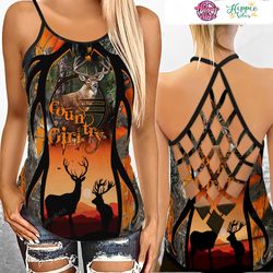 deer hunting camo criss cross tanktop 07