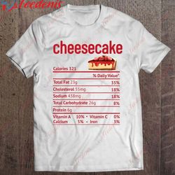 cheesecake nutrition facts funny thanksgiving christmas t-shirt, plus size womens christmas tees wear love, share beaut