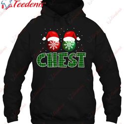 chest nuts matching chestnuts funny christmas couples chest shirt, mens funny xmas t shirts