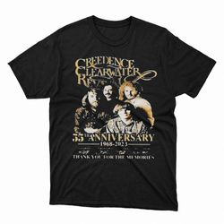 creedence clearwater revival 55rd anniversary 1968 2023 thank you for the memories tee shirt