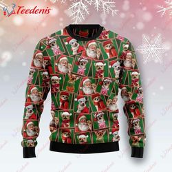 chihuahua santa claus ugly christmas sweater, ugly christmas sweater sale wear love, share beauty